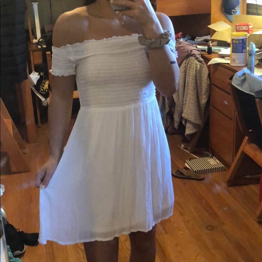 All white off the shoulder H&M dress